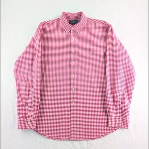 Ralph Lauren Custom Fit Long Men's XL Button Down Gingham 100% Cotton